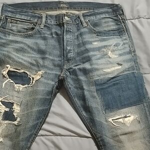 Polo by Ralph Lauren Men's Relaxed Fit Distressed Denim Jeans